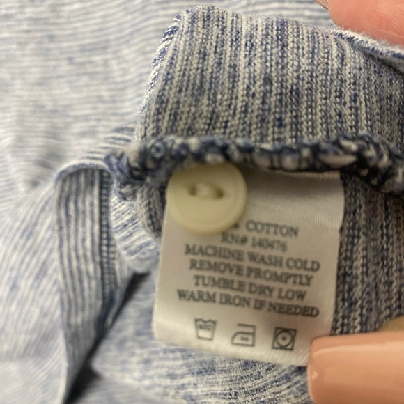 Faherty Collared Pullover Long Sleeve Top Sz XS - Picture 6 of 11